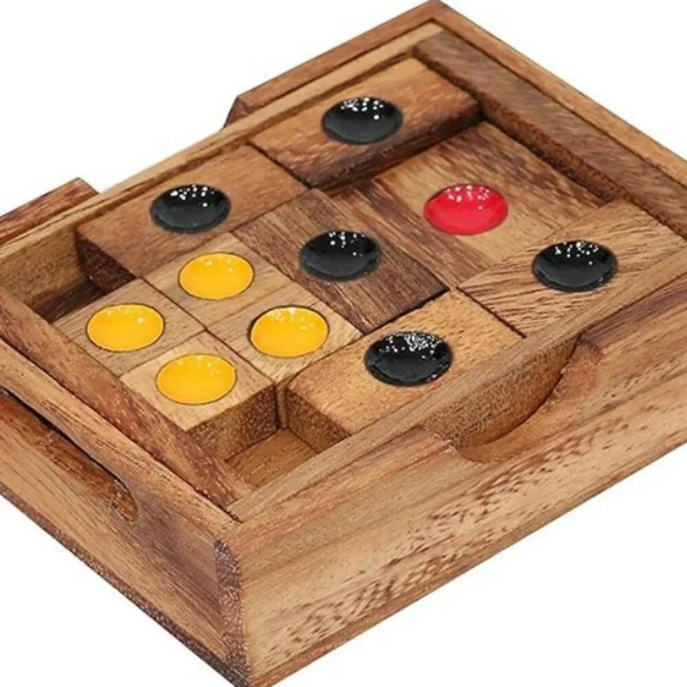Setting Sun Kids Retro Wooden Sliding Block Puzzle Game by Siam Mandalay NIB/NWT